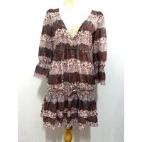 ราคา ชุดเดรสลายดอกไม้เอวยางยืดผ้าชีฟองอก 40 เอว 29 ถึง 38 ยาว 34 งานมือสอง(R1) (29076619669)