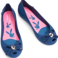 ราคา Play boy รองเท้าส้นแบน Jelly Toecap Hole Playboy แท้% (1051589634)