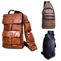 ราคา กระเป๋าคาดอก หนังแท้ มือสอง วินเทจยุโรป หนังฟูลเกรน คาดไหล่ คาดหลัง mixed backpack sling bag chestbag yonvintage (24467278601)