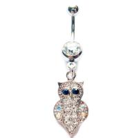 ราคา จิวสะดือ ลายนกฮูก คริสตัลสีขาว (4152777816)