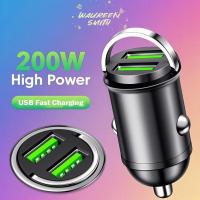 ราคา WAUREEN USB Car Charger, Dual USB QC3.0 Car Mobile Phone Charger,แบบพกพาUniversal Fast Charging 200W Car USB Chargerสําหรับ //Huawei (46051540470)