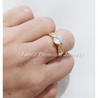 ราคา แหวนคริสตัล Poft Diamond Solitaire Titanium 22K (สีทอง) (40174545515)