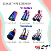 ราคา รถ EXHAUST PIPE EXTENSION ไทเทเนียมสีฟ้า Rainbow สแตนเลส Chrome Trim ด้านหลังหางคอโค้ง Ekzos ท่อไอเสียเคล็ดลับ (29343009261)