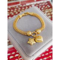 ราคา #สร้อยข้อมือเศษทองลายหกเสาร์ห้อยหัวใจดาว (19977922213)