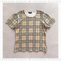 ราคา BURBERRY T Shirt Nova Checked เสื้อยืดแขนสั้นมือสอง✔️ (25871217003)