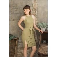 ราคา RMSITA เดรสเข้ารูป สีเขียวขี้ม้า size S-M ไม่เคยไส่ สี Olive green (12277020075)