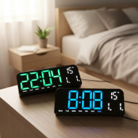 ราคา นาฬิกาแขวนผนังดิจิทัล LED ขนาดใหญ่ แสดงผลตัวเลขชัดเจน ขนาด 10 นิ้ว นาฬิกาปลุกตกแต่งห้องนอน มีฟีเจอร์แสดงอุณหภูมิ นับถอยหลัง ปรับแสงอัตโนมัติ เลื่อนปลุกได้ ใช้ระบบ 12/24 ชั่วโมง (47500678217)