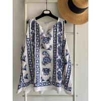 ราคา เสื้อปัก โบฮีเมียน LUCKY BRAND 1XL อกหน้าผ้า 52 นิ้ว เสื้อสาวอวบ เสื้อแขนกุด มือสอง สภาพดี (20478158563)