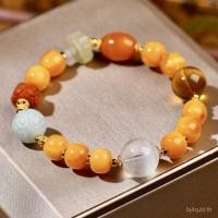 ราคา สร้อยข้อมือเงินสแตนเลสล้างทองประดับหยกธรรมชาติ แบบจีนโบราณ จาก Russia (40618745501)