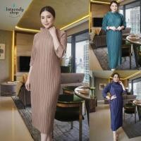 ราคา พร้อมส่ง.เดรสพลีทแขน3 ส่วน คอระบายเฉียง 2 ชั้นสวยเรียบหรู ( 36 - 48 นิ้ว)ใส่สวย เป็นผ้าพลีทไฮเกรดเนื้อดี. (56501190581)