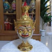 ราคา พ่อแก่ตาไฟ ฤาษี ขนาดครอบ ใส่ตาแก้ว งานกระดาษ ทองเค ประดับพลอย งานสวย พร้อมฐานไม้อัดสีแดงฟรี เศียรครู หัวโขน เศียรเทพ (18667828386)