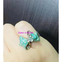 ราคา New!! แหวนแฟชั่นสีเขียวมิ้นต์ รูปโบว์ประดับเพชร ปรับขนาดได้ (27555916531)