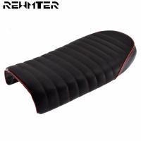 ราคา RE Motorcycle Black&Red Flat Brat Style Tracker Cafe Racer Seat For honda CB CL GN CB500 CB750 SR400 Retro Cafe Racer (25023002304)