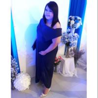 ราคา เดรสคนอ้วน เดรสออกงาน เดรสยาว เปิดไหล่ สีน้ำเงินกรม (785722113)