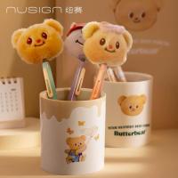 ราคา (พร้อมส่ง) แก้วใส่ปากกาน้องเนย ที่ใส่ปากกา แก้วหมีเนย Deli x Butterbear ลิขสิทธิ์แท้ (26679835215)