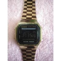 ราคา Casio© รุ่น A168WEGB-1B สไตล์วินเทจ สีดำทอง (29319744163)