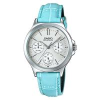 ราคา Casio Standard นาฬิกาข้อมือผู้หญิง สายหนัง รุ่น LTP-V300,LTP-V300L,LTP-V300L-2A - สีฟ้า (1393743310)