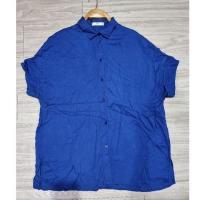 ราคา MNGเสื้อเชิ้ตแขนสั้นสีน้ำเงินผ้านิ่มงานจริงสีเข้มกว่ารูปไซส์6อก44ยาว29(งานมือสอง) (12241761574)