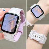 ราคา สายนาฬิกาข้อมือซิลิโคน ลายดอกไม้ สองสี แบบเปลี่ยน สําหรับ Apple Watch S9 8 7 6 5 4 3 SE ULTRA iWatch 49 มม. 45 44 42 41 40 38 (22264354831)