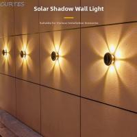 ราคา CURTES โคมไฟติดผนังกลางแจ้ง, ไฟ LED พลังงานแสงอาทิตย์โคมไฟติดผนัง, บ้านนอกกันน้ําสมาร์ทควบคุมแสงรั้วสวนบ้าน Courtyard (47500832778)