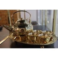 ราคา ชุดกาน้ำชาทองเหลืองสีทองเงา (7417335807)