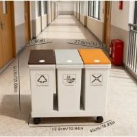 ราคา ถังขนะมีล้อ ถังขยะสำหรับคัดแยกขยะ rubbish bin ในครัว ถังขยะแยกประเภท (26800284672)