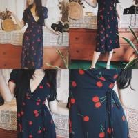 ราคา พร้อมส่ง ชุดเดรสลายเชอรี่ Cherry dress (1254249840)