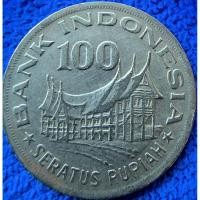 ราคา เหรียญ​อินโดนีเซีย​ Indonesia, (รุ่น​บ้าน Minangkabau), 100​ Rupiah, #​1813, ใช้แล้ว​ (18627110734)