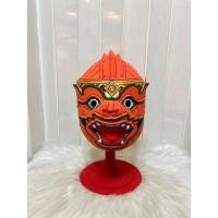 ราคา หัวโขน นิลนนท์ งานกำมะลอ ขนาดสวมหัว โครงกระดาษ แข็งแรง วาดลวดลายสวยงาม พร้อมฐานไม้อัดสีแดงฟรี ของตกแต่งบ้าน khon mask (43126578417)