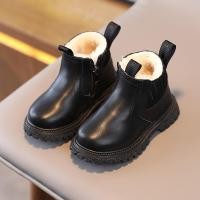 ราคา รองเท้าบูทเด็ก รองเท้าหุ้มส้นสีดำ (25522799197)