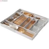 ราคา อุปกรณ์จัดระเบียบลิ้นชัก,กล่องเก็บเครื่องครัวพลาสติกแบบปรับได้,คุณภาพสูงอเนกประสงค์ขยายเครื่องใช้บนโต๊ะอาหารที่ใส่ช้อนส้อมถาดลิ้นชัก ง นอกจากนี้ (41468864263)