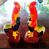 ราคา ไก่ชนดินเผา ไก่แก้บน งานปูน 16 ซม. แพ็คคู่ (3990867086)