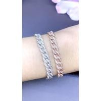 ราคา สร้อยข้อมือลายโซ่ กว้าง 0.6 ซม ใช้เพชรแท้น้ำขาว99 รวม 302 เม็ด 1.63 กะรัต ในตัวเรือนทองคำขาว/โรสโกล (26720510012)