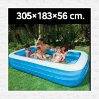 ราคา สระน้ำเป่าลมขนาดใหญ่พิเศษ 2ชั้น 305 x 183 x 56 ซม. (103813133)