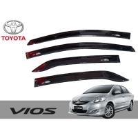 ราคา คิ้วกันสาดประตูรถยนต์ ชุด 4 ชิ้น สีดำเข้ม วีออส โตโยต้า ปี 2007 - 2012 VIOS Toyota car door window visor (19369886619)