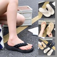 ราคา & รองเท้าแตะหูหนีบลายเปีย พื้นแต่งลายเกลียวเชือก 3 สี (32) (26307444562)