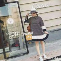 ราคา 2สีส่งฟรีเดรสผ้าเกาหลีน่ารักจ้า (12485746)