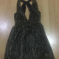 ราคา เดรสสั้นสีดำ-ทอง แบรนด์ Topshop แท้ 100% size EUR 34 (Size xs-s) มือ2 สภาพดีมาก (1479318729)