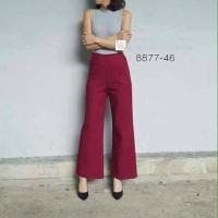 ราคา กางเกงเอวสูงขากระบอก ซิปหลังผ้าฮานาโกะ (266507660)