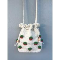 ราคา กระเป๋าถัก ลายสตอเบอรี่ ทรงขนมจีบ สะพายข้าง (27472029998)