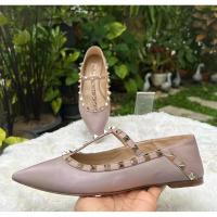 ราคา Valentino Garavani Rockstud en cuir Ballerines Sz.39 มือสองแบรนด์แท้ (28374845144)