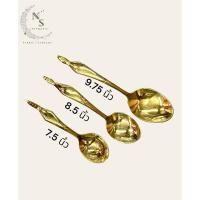 ราคา ทัพพีเนื้อทองเหลืองแท้ ที่ตักบาตร เนื้อวาว เงางาม แข็งแรง (25613030447)