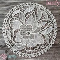 ราคา LANFY Coaster โครเชต์เย็บปักถักร้อยดอกไม้สีขาว Hollow Handmade Delicate Pad (57350627404)