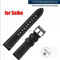 ราคา สายนาฬิกาหนังแท้ SEIKO 5 - เข้ากันได้กับ Diver/Cocktail/Presage - สายรัดแบบพินบัคเคิลสไตล์ดั้งเดิมขนาด 20mm และ 22mm (29830956449)