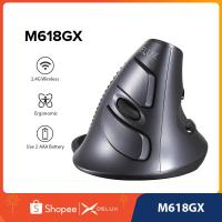 ราคา Delux M618Gx ไร้สายแนวตั้ง Ergonomic Optical USB เมาส์คอมพิวเตอร์ 2.4 Ghz 6 ปุ่มเกม 3D Upright Pc เ (29760106035)