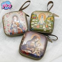 ราคา YICA กล่องเครื่องประดับ,ซิป 7x7 ซม.สวดมนต์สวดมนต์กระเป๋าเก็บ,แบบพกพา Elegant Virgin Mary ชุดสวดมนต์การ์ตูน Devotess (43773354829)