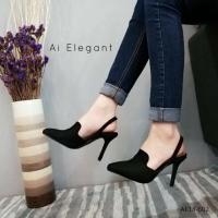 ราคา สินค้าพร้อมส่ง รองเท้าส้นสูง ทรงปิดหน้าเท้าเรียวสวย งานเปิดส้น สายรัดส้นแบบยางยืดช่วย (1518117324)