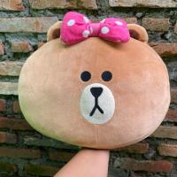 ราคา หมอนสีชมพูลายจุด Choco Line Friends (44272047018)