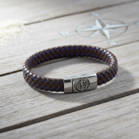 ราคา สร้อยข้อมือหนังถักประดับจี้สมอเรือสําหรับผู้ชาย (57100142258)