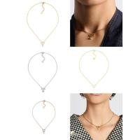 ราคา ของแท้ สร้อยคอ Dior Lady สร้อยคอทองคำขาวคริสตัลสีเงิน 2024 สไตล์ใหม่ (28873341273)